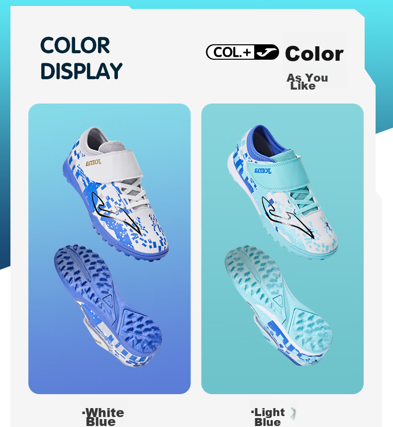 JOMA Soccer Shoes for Children, TF Turf Cleats for Boys And Girls, Youth And Elementary School Students, Retro Classic Football Training Shoes, White And Gold, Size 31 12
