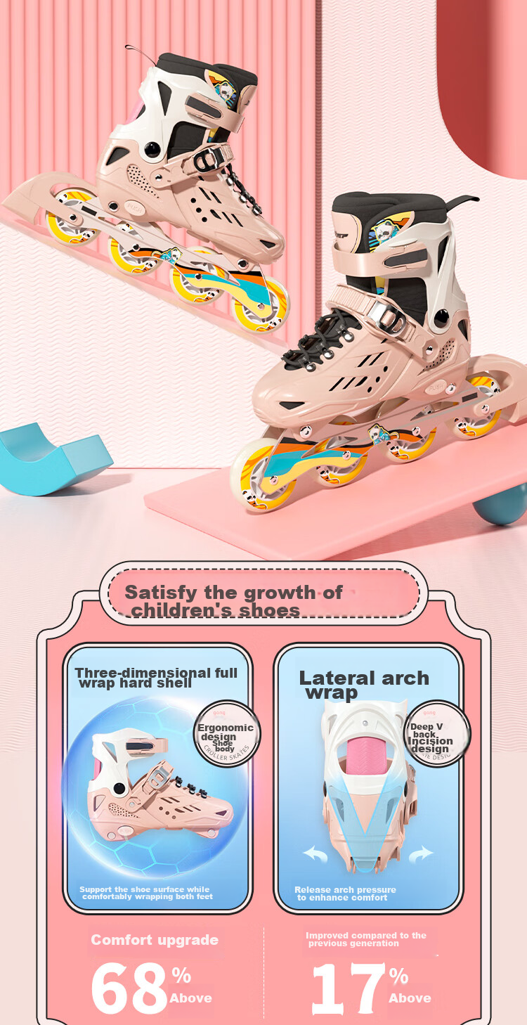 XTEP Roller Skates for Children, Inline Skates for Girls, Roller Shoes for Kids, Boys' Roller Skates [Essential for Primary And Secondary School Roller Skating Courses] 6