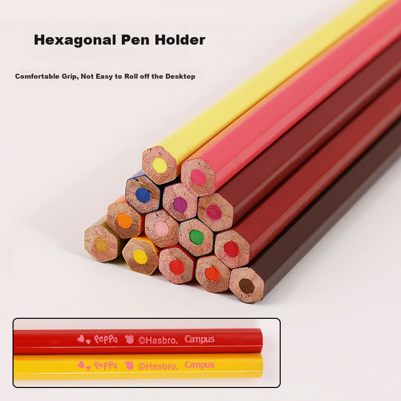 KOKUYO Peppa Pig Collaboration Series, 24-Color Water-Soluble Colored Pencils, for Children And Students' Art Drawing, Pink Packaging, WSG-EN7MWC01