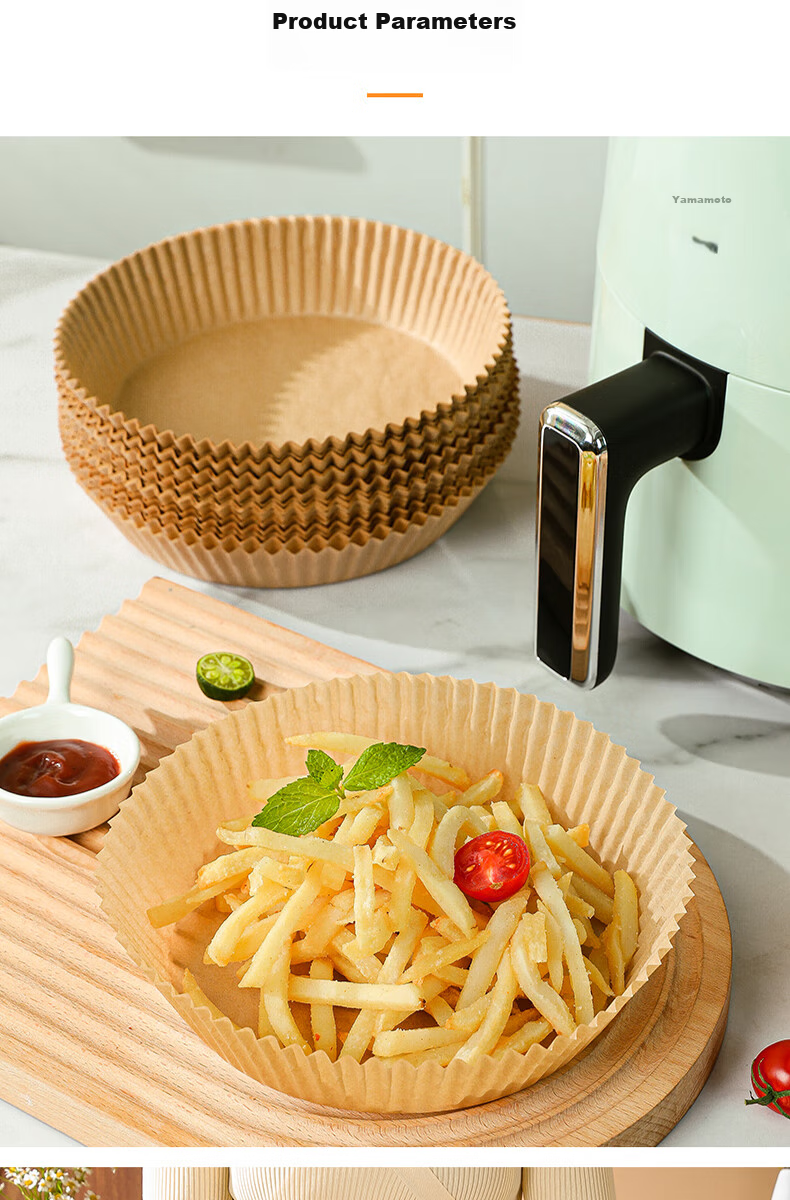 Kaulus Air Fryer Paper Trays, Baking Tools for Home Oven, Silicone Oil Paper Bowls And Plates, 100 Square Paper Trays 15