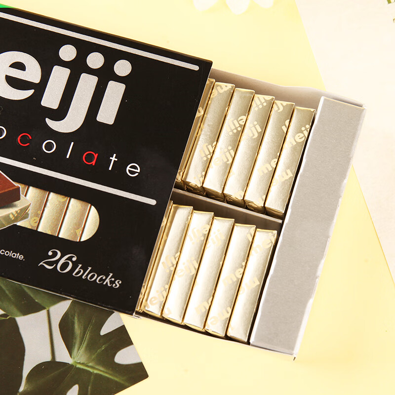 明治钢琴黑巧克力盒装26片120g(代可可脂) 日本进口零食生日礼物