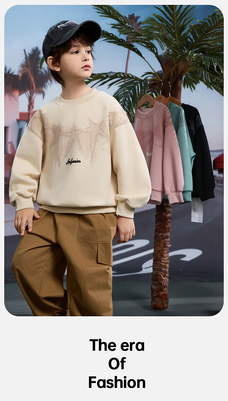 ASK JUNIOR Children's Clothing, Boys' Sweatshirt, Round Neck Long Sleeve, Autumn Pullover, Casual Versatile Top, Green, Size 170 5