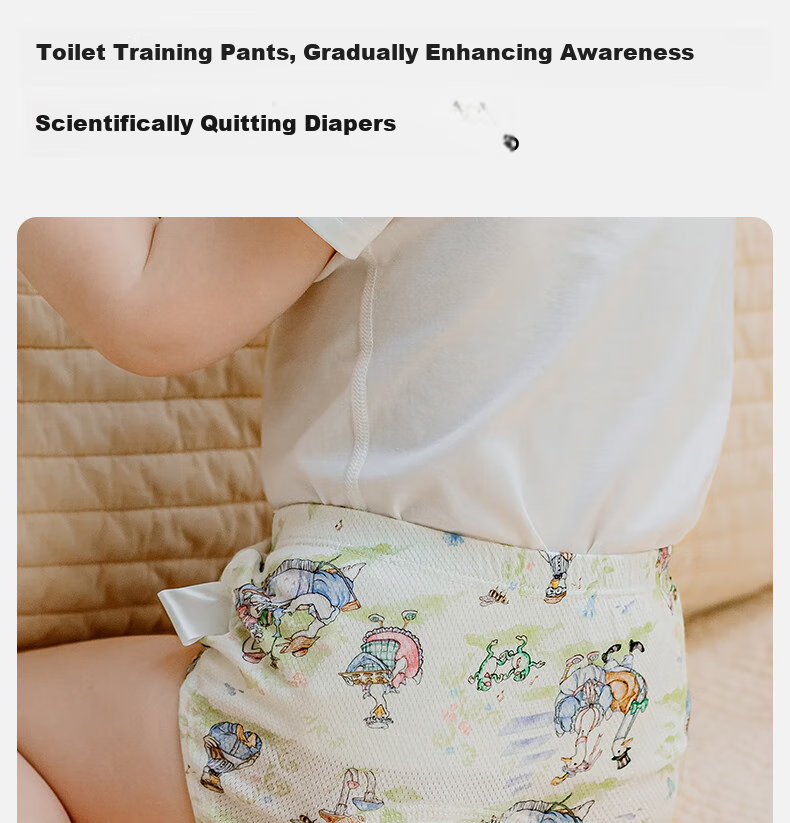 EMXEE Potty Training Pants Unisex Baby Washable Diaper Pants Children's Underwear Toilet Training Bamboo Panda Size 90 7