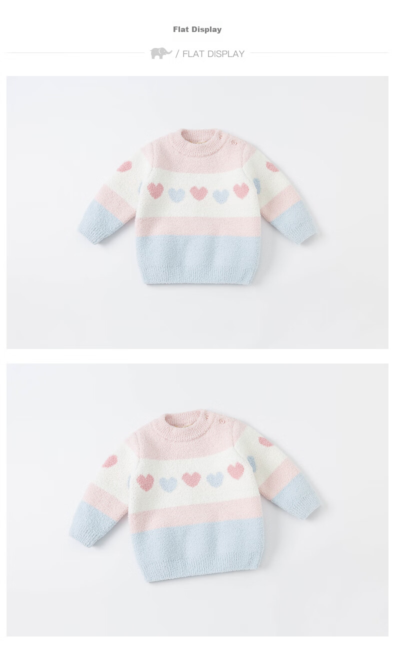 DAVE & BELLA 2021 Autumn Winter Girls' Pullover Sweater Knitted Top Stylish DBZ19832 Pink 100cm 8