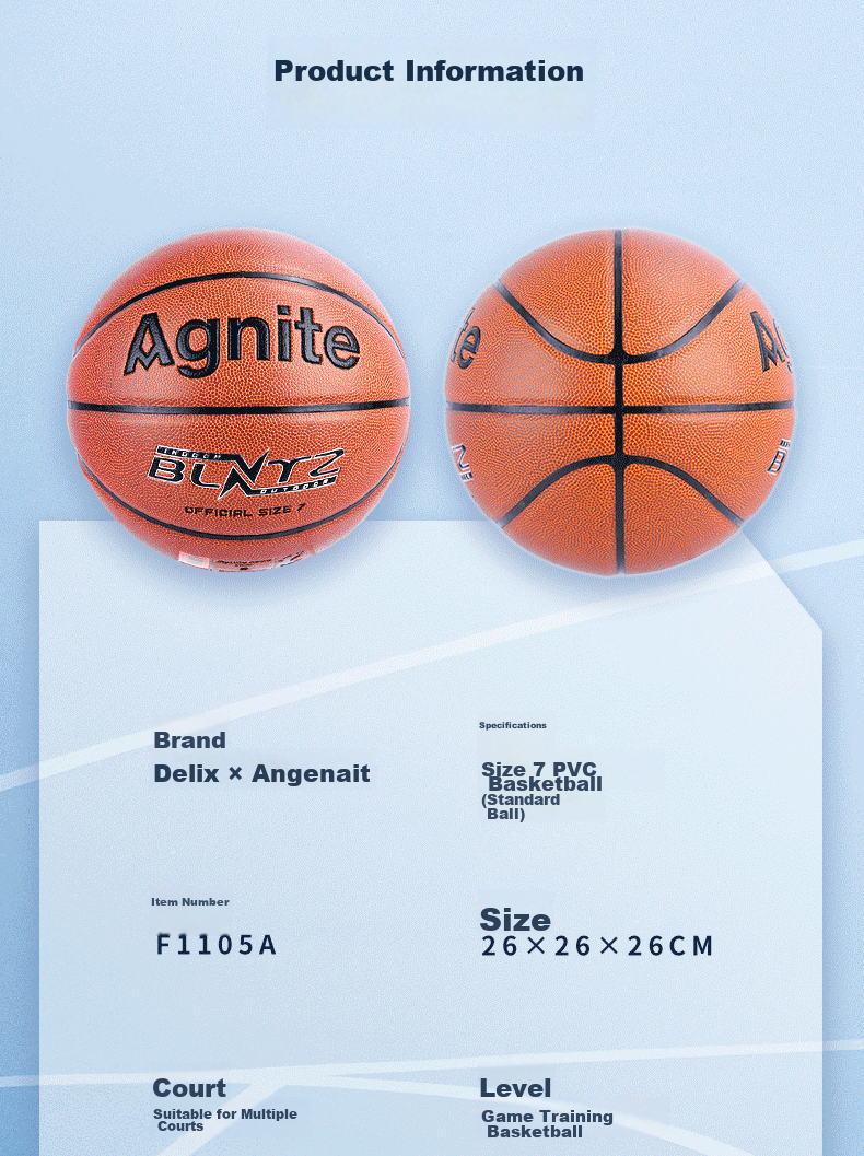 Deli No. 7 Youth Cool Black Graffiti Basketball, Standard Training, Non-Slip, Wear-Resistant, Indoor And Outdoor Universal Basketball 12