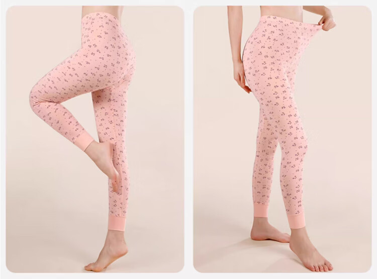 Caiyue Women's Thermal Cotton Long Johns 100% Pure Cotton Plus Size Loose Fit Antibacterial Warm Pants for Middle-aged and Elderly Mothers 10A 14