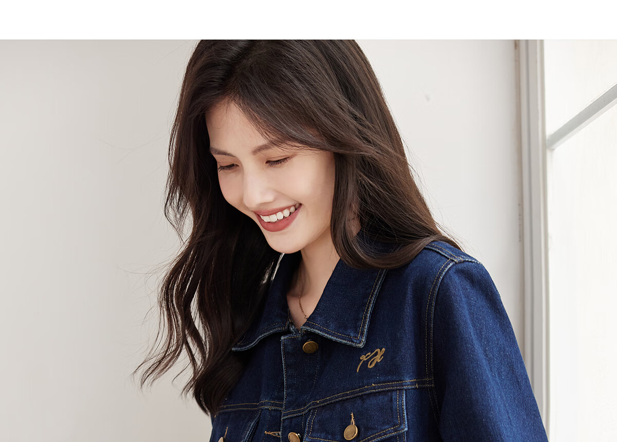 She Enjoy Vintage Denim Jacket Women Commuter Versatile Short Cardigan T53D040 13