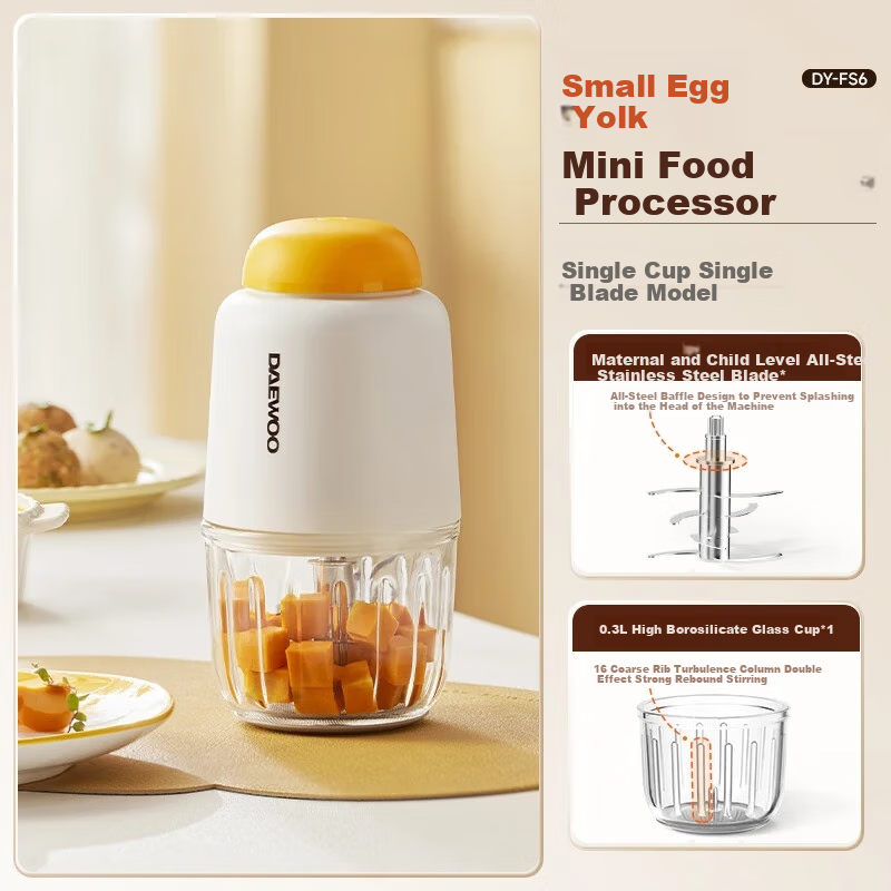 DAEWOO Baby Food Processor, Multifunctional Infant Grinder, Meat Mincer, Puree Maker, Automatic 8-Blade Cutter, Single Machine Model