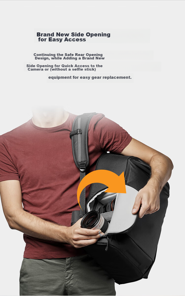LOWEPRO Leshebao Camera Bag, Rocket Hand Flipside BP 300 AW III Large Capacity Outdoor DSLR Mirrorless Photography Bag, Backpack, Drone Backpack LP37350-PWW 6