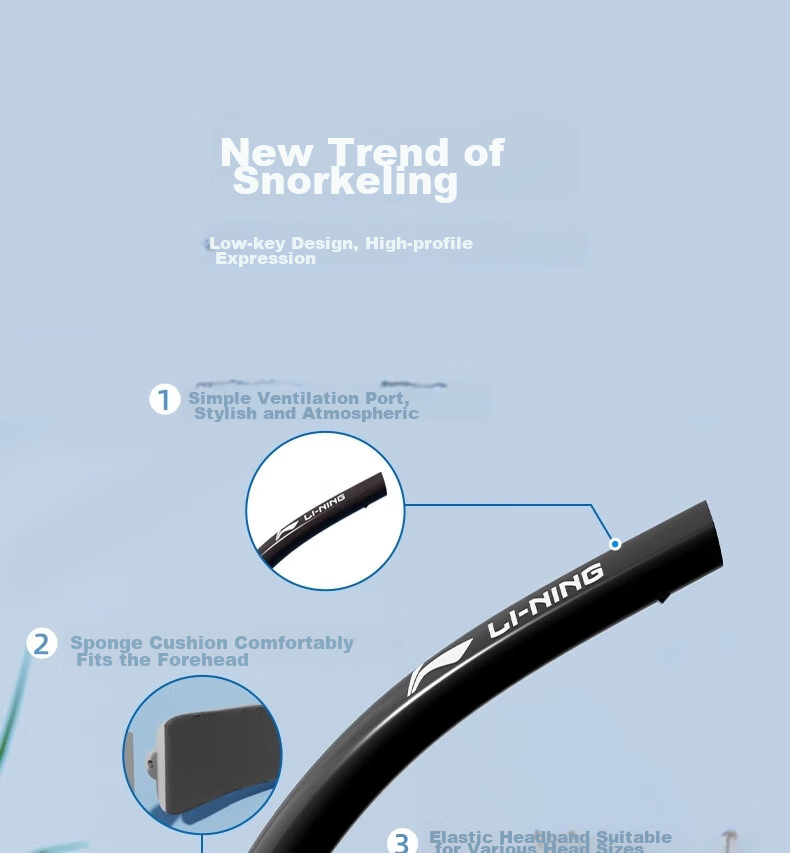 Li-Ning Swimming Breath Tube, Professional Training Equipment for Snorkeling, Adults And Children, Underwater Freestyle Breathing Aid, Black 5