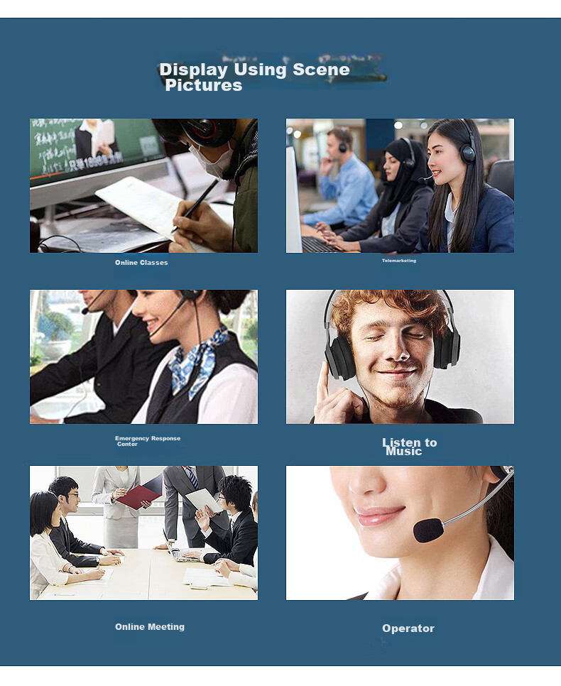 DANYIN DT326 Headset for Call Center Agents, Over-Ear Customer Service Headphones with Noise Cancellation, Compatible with 3.5mm Headphones, Desktop Computers, Laptops, USB Interface, for Outbound Sales And Telemarketing, Includes Microphone 10