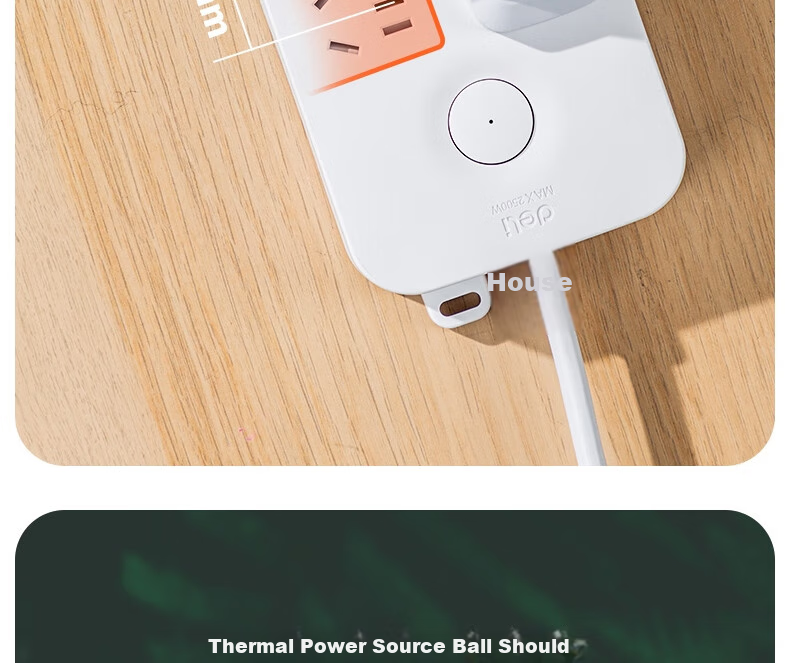 Deli Ya Bai Series National Standard Safe Power Strip/Extension Cord/Surge Protector with Individual Switches, Protective Cover, 6 Outlets, 1.8 Meters, 33943(1.8) 22