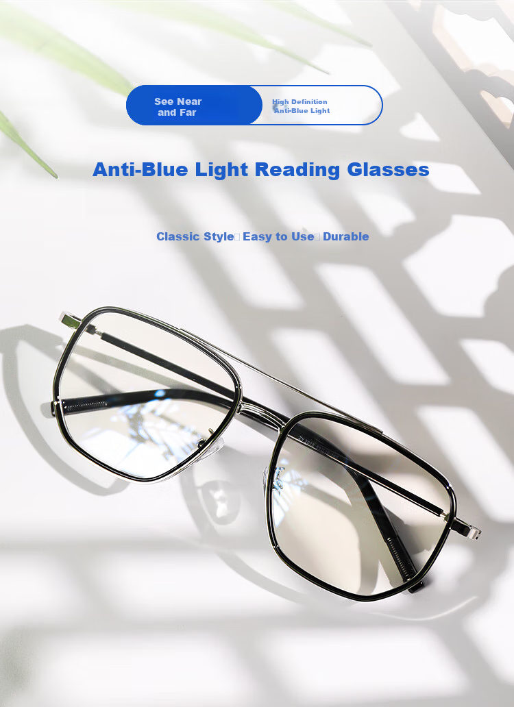Mr.PuTian Anti-Blue Light Reading Glasses for Men And Women, Bifocal Progressive Multi-Focus Reading Glasses, 1.5 Diopter for Ages 50-54 1