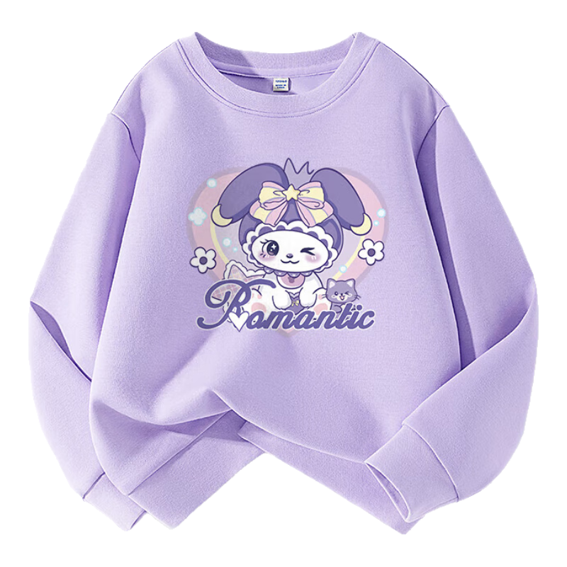 JEANSWEST Girls' Sweatshirt Spring Autumn 2025 Children's Air Layer Top Stylish Long Sleeve Loose Fit Clothes for Older Kids