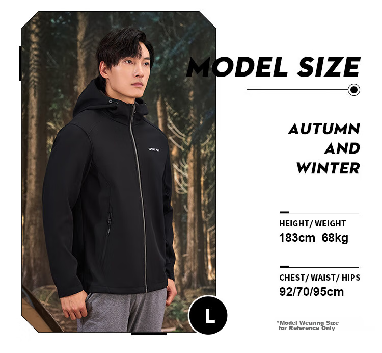 TOREAD Men's Soft Shell Jacket, Autumn And Winter Outdoor Windproof Warm Fleece-Lined Soft Shell Coat, Hiking Travel Jacket, Mountaineering Outerwear 14