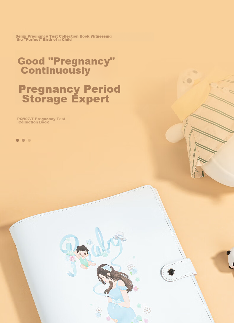 Deli Pregnancy Check-Up Organizer, Prenatal Report Folder, Maternity Information Folder, Pregnancy Record Book, Loose-Leaf Notebook, Portable Ultrasound A4 Medical Examination Form, Blue PQ907-T 1