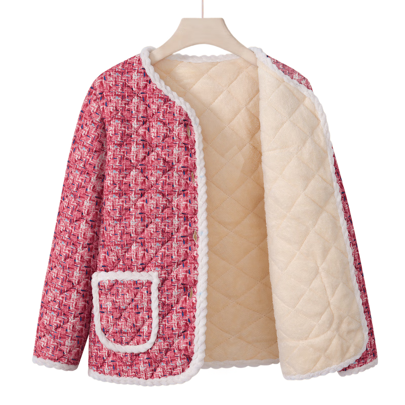 Fengxiao Mom Winter Thickened Lamb Wool Short Floral Cotton Jacket Middle-aged and Elderly Women's Autumn and Winter Coat