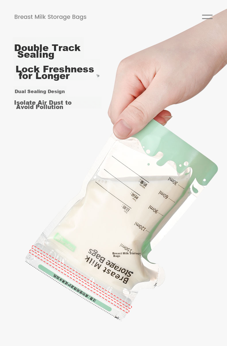 MyCarol Bottle Storage Bags for Breast Milk, Disposable Milk Powder Dispensing Bags for Baby Food Storage, 100ml*32 Pieces 5