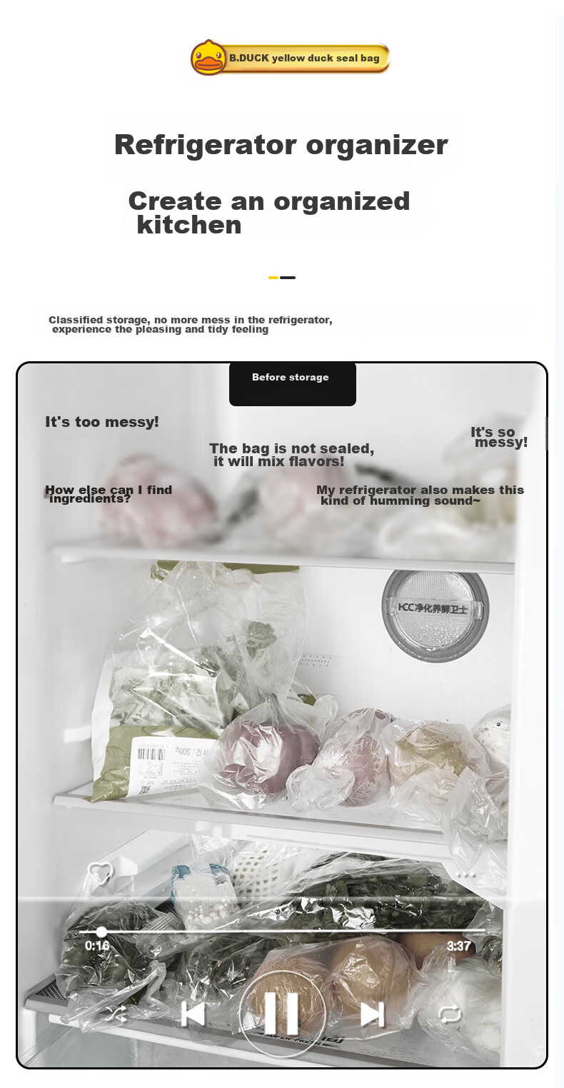 Chuida Huang Food-Grade High-Temperature Resistant Small Sealed Bags 30+ Medium 20 Thickened Fresh-Keeping Self-Sealing Bags Little Yellow Duck Collaboration Edition 3