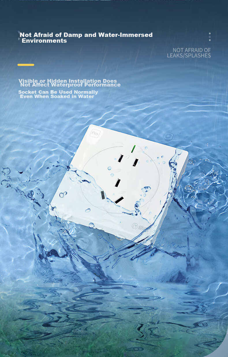 Juedian Waterproof Switch Socket, New National Standard 86-Type Panel, Surface Or Concealed Mounting 10A Five-Hole Wall Plug, Outdoor Rainproof, International IP68 Waterproof Certification, Matte Panda White 8
