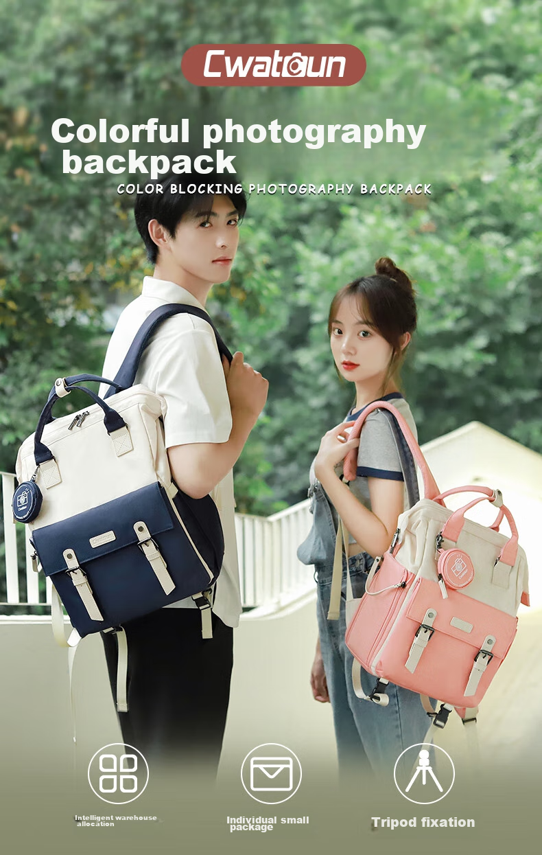 CWATCUN Camera Bag, Shoulder And Handheld Photography Bag, Casual Backpack for Women And Men, DSLR Camera Backpack Suitable for Sony, Nikon, Cano 2