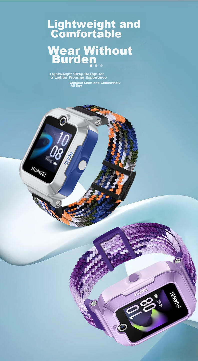KMaxAI Magnetic Elastic Watch Strap Compatible with Huawei Children's Smartwatches 5/4 Pro/3 Pro/3S Dopamine Sports Watch Band, Woven Single Loop Wristband, Denim 7