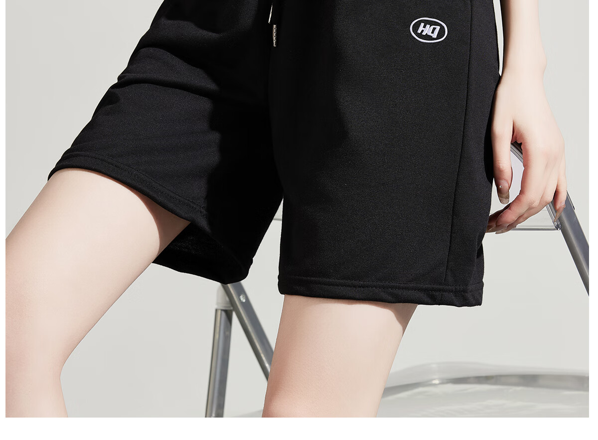 Halo Queen Women's Sports Shorts for Travel, Spring And Summer Casual Student High-Waist Mid-Length Pants, Loose-Fitting Running Shorts HW1KX61 19