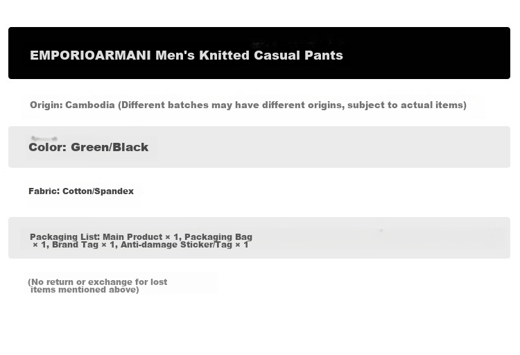 ARMANI EMPORIO ARMANI [Gift] EA Men's Fashion Slim-Fit Casual Pants 3