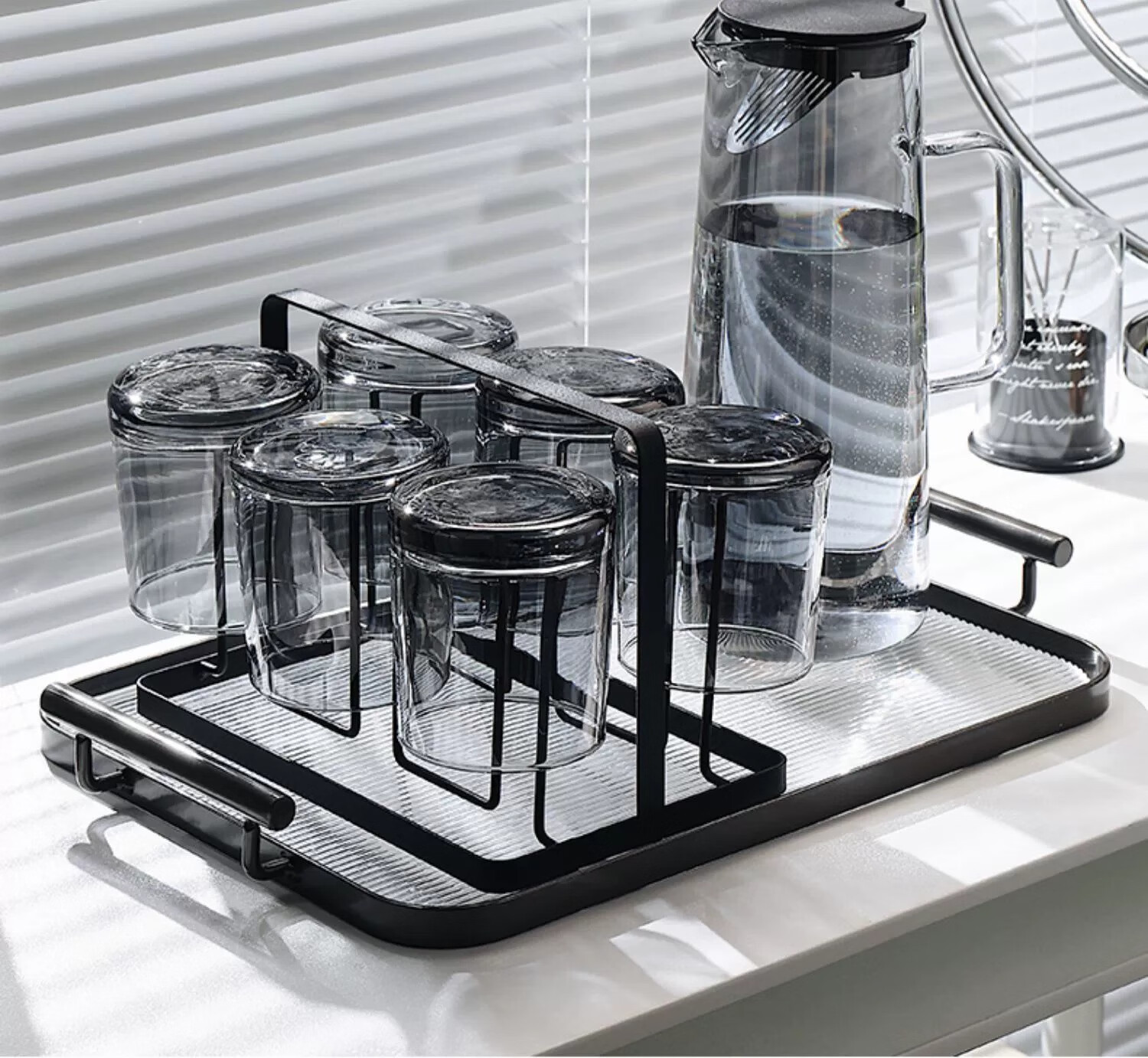 CRISTALGLASS Heat-Resistant Glass Cup Set for Home Use, Drinking Cups for Water And Tea, Stylish And High-Quality Water Set for Guests 1