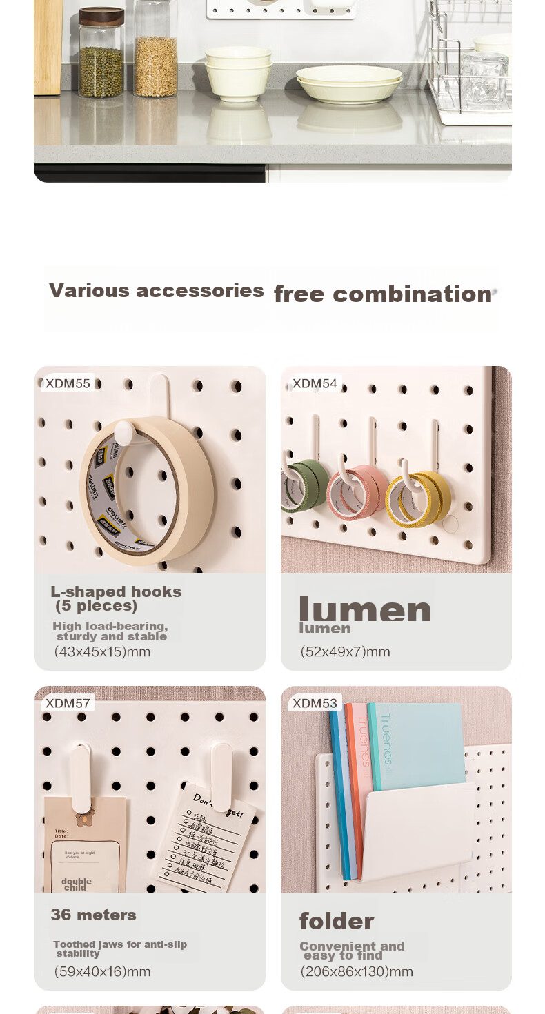 Deli [Desktop Organizer - 2 Pieces] Storage Pegboard Accessories, Vertical Storage Rack for Desk/kitchen/dormitory 12