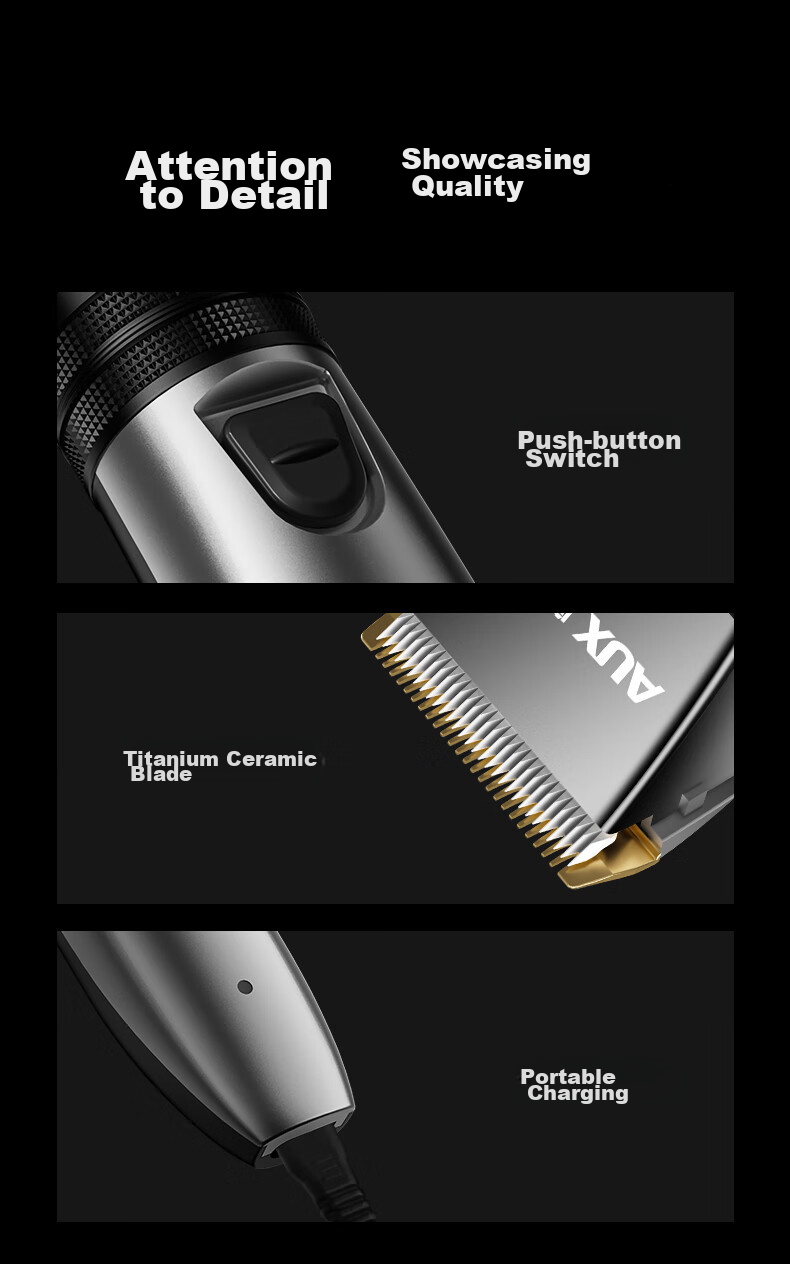 AUX Hair Clipper, Home Electric Shaver for Adults And Children, Self-Haircut Tool with Push-Head, Electric Hairdressing Set, Complete Hairdressing Kit 26