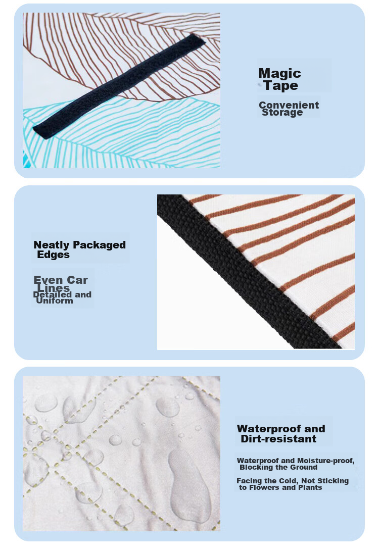 WhitePeak Ultrasonic Picnic Mat, Triple-Layer Thickened Moisture-Proof Mat, Park Leisure Mat, Large Area Suitable for Multiple People to Lie o 12