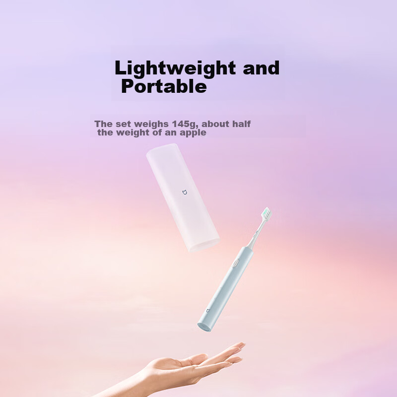 Электрическая зубная щетка Xiaomi Mijia T200C, набор с двумя насадками, звуковая, для взрослых и студентов, защита десен, розовый