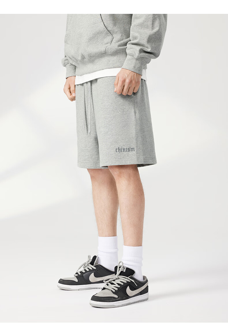 CHINISM Ch Short Pants for Men, Summer Simple Pure Cotton Knit Trendy Casual Sports Shorts, Knee-Length Pants CJ2212Y6037 12