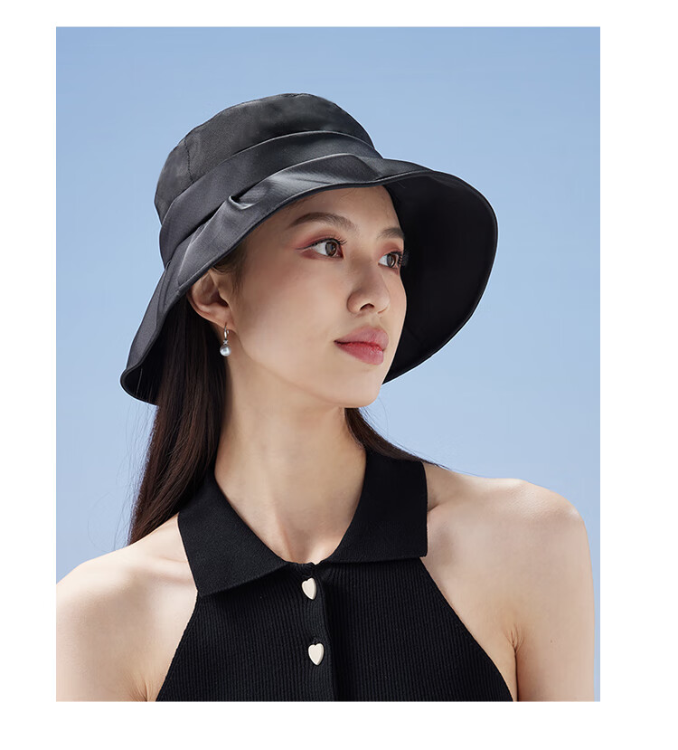 Shanghaigushi Silk Sun Hat for Women, Summer UV Protection, Mulberry Silk Hat, Birthday Gift for Mom Or Elders SSS24MZ20 Bean Paste Color 10