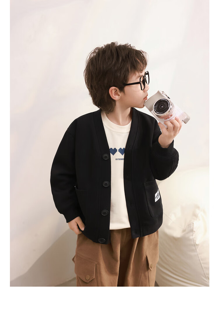 LUSON Chen Da Zhu Boys' Cardigan Jacket, 2025 Spring And Autumn New Style, Children's Casual Long-Sleeve Top, Cool Cardiga 21