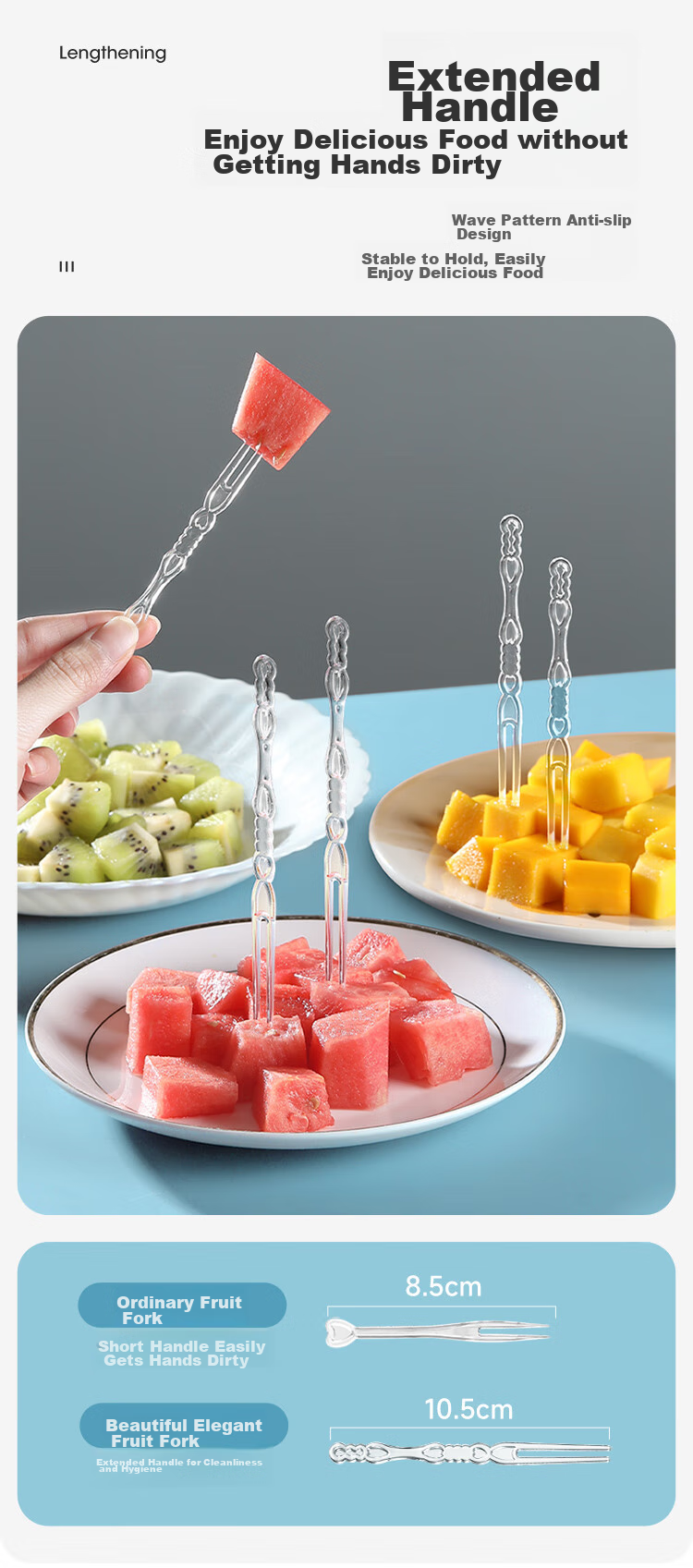 MARYYA Fruit Forks, 200 Pieces, Disposable Food Grade Dessert Forks for Children's Cake And Snacks 5