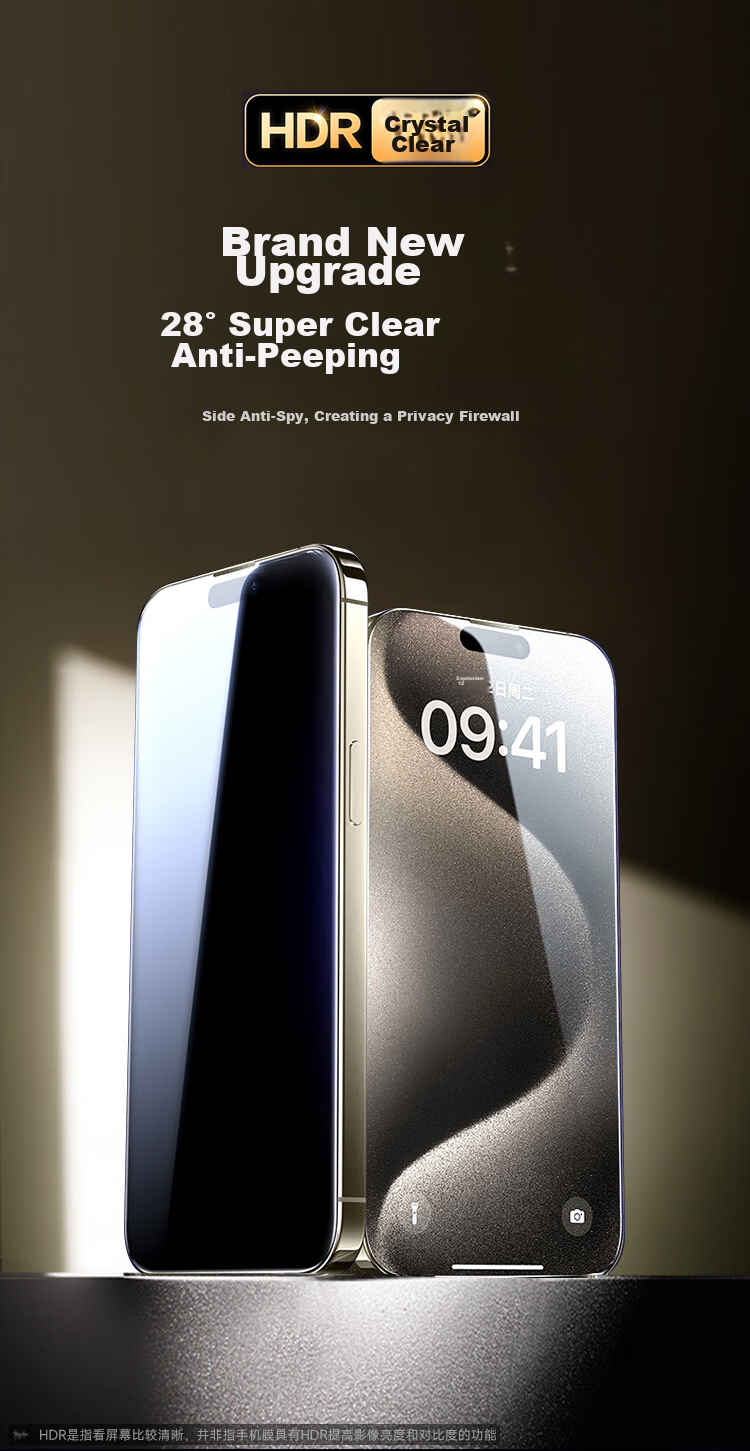 KOOLIFE [Anti-Shatter Edge] Suitable for Apple 15 Tempered Glass Screen Protector Privacy Film, IPhone 15 Phone Film Anti-Peeping Privacy Protection Sticker Full Screen Glass Coverage Ultra-Thin Shatterproof Fingerprint Resistant 2