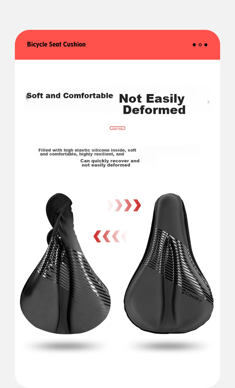 CAVALRY Bicycle Seat Cover, Thickened Silicone Mountain And Road Bike Saddle Cover, Foam Seat Cover, Cycling Equipment, Diagonal Striped 8