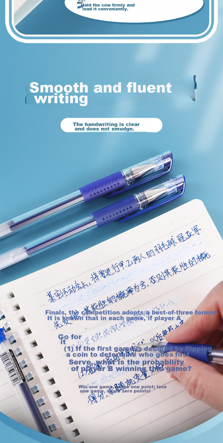 M&G Classic Wind Speed Q7/0.5mm Blue Gel Pen with Bullet Tip, Smooth Writing, Pull-Off Cap, Office Pen, 12 Pcs 5