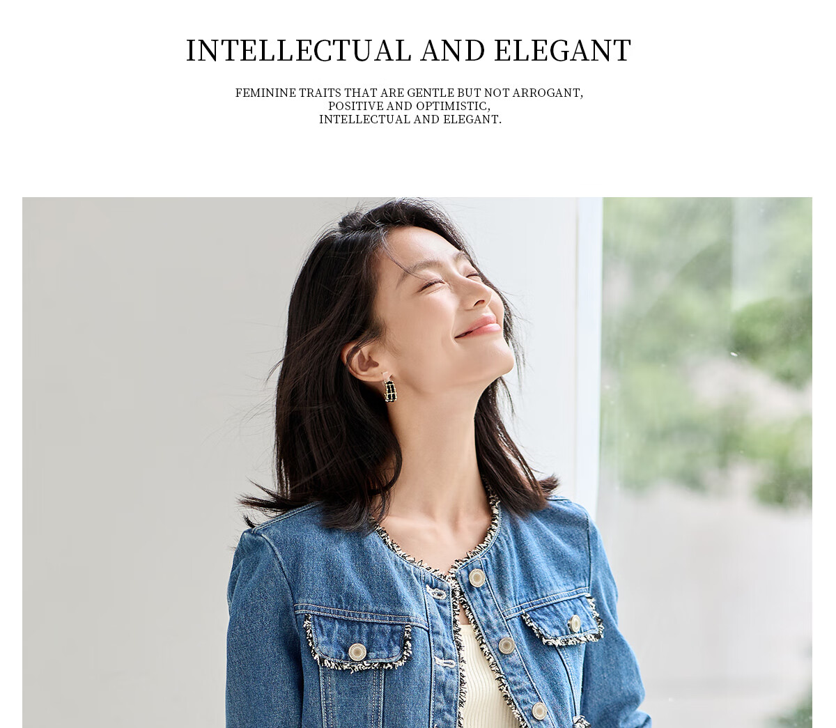 Chushen New Retro Style Women's Denim Jacket Straight Cut Frayed Edge Chanel Style Short Jacket S143U5003 10