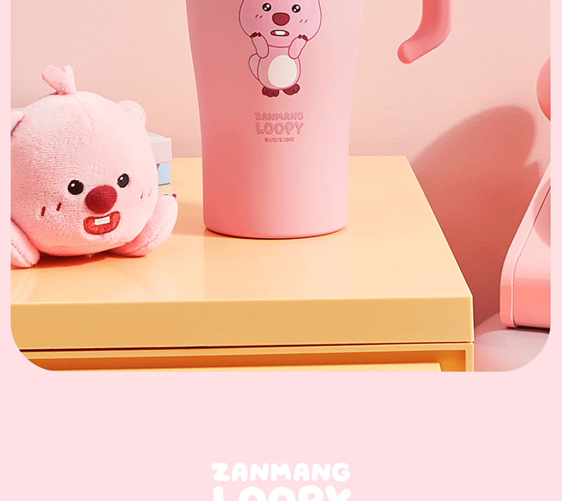 MINISO Apple Puppy Series 304 Slim Waist Coffee Enjoyment Cup 420mL Pink 4