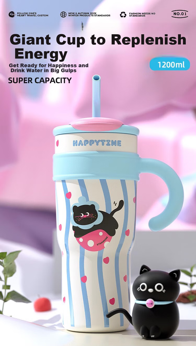 Mixiaoshu Straw Insulated Cup for Pregnant Women, Elderly, Ladies, And Those in Bed, 316 Stainless Steel Anti-Choking Nursing Water Cup 1