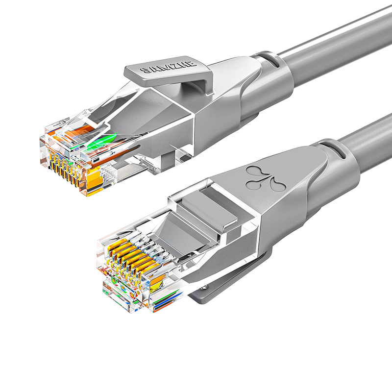 SAMZHE CAT6 Gigabit Ethernet Cable, 8-Core Twisted Pair, for Engineering, Home Use, Broadband, Surveillance, Computer Network, Pre-Made Patch Cord, Gray, 3 Meters, HWD6030