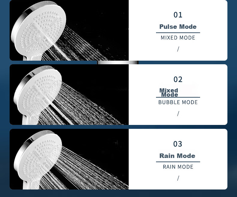 FAENZA Shower Pressure Boosting Handheld Shower Head Set with Two Showerheads And Button Control FE48H201WP-1 6