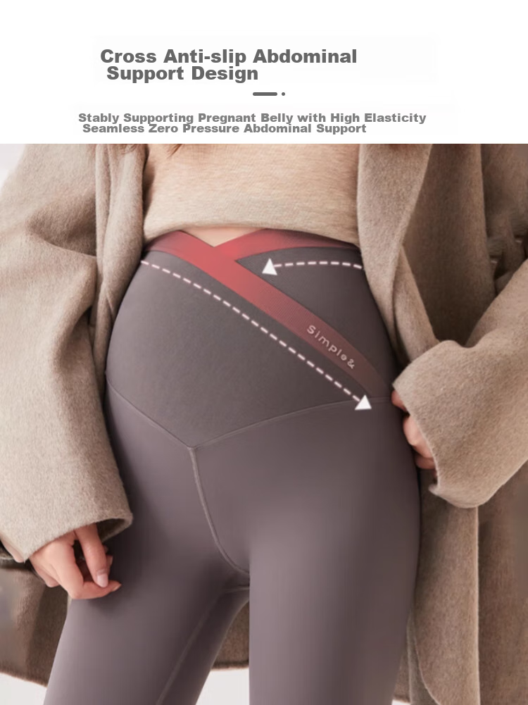 9I9 Maternity Pants Winter Fleece-Lined Wearable Loose-Fitting Wide-Leg Trousers for Pregnant Women, Adjustable Casual Pants A122 Black L 10