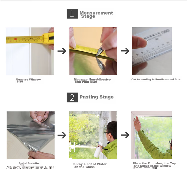 Fuju Adhesive Heat Insulation Sunscreen Privacy Window Film Blackout 60x200cm 9