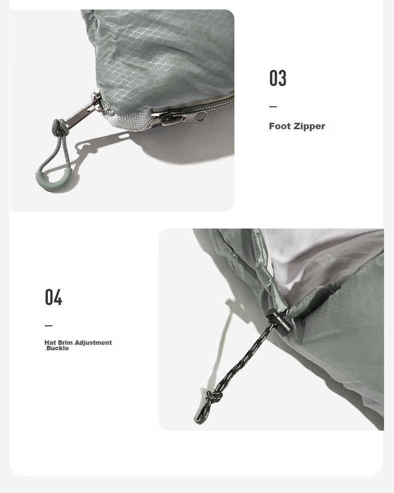 MOBIGARDEN Youyun 2.0 Sleeping Bag, Outdoor Camping Splicing Single Warm Sleeping Bag, NX23562007, Rock Gray/Left 23