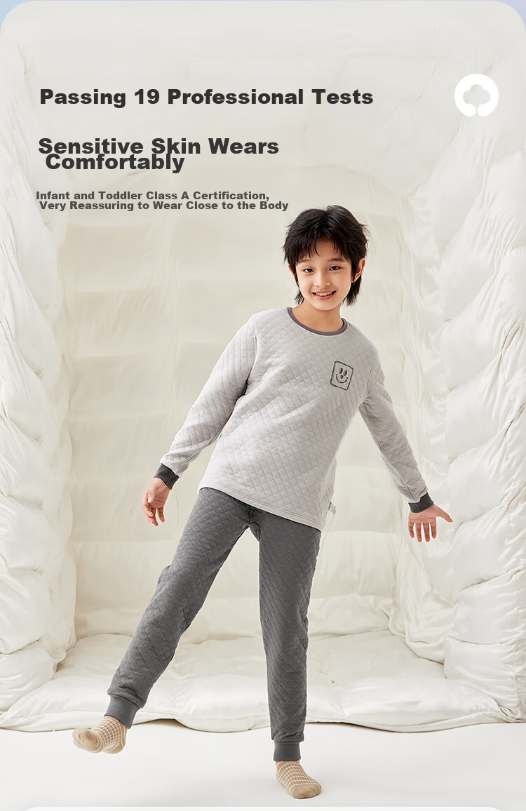 BALABALA Children's Thermal Underwear Set, Winter Thickened Padded Boys' Comfortable Autumn Clothes And Pants, Baby Base Layer Sleepwear 5