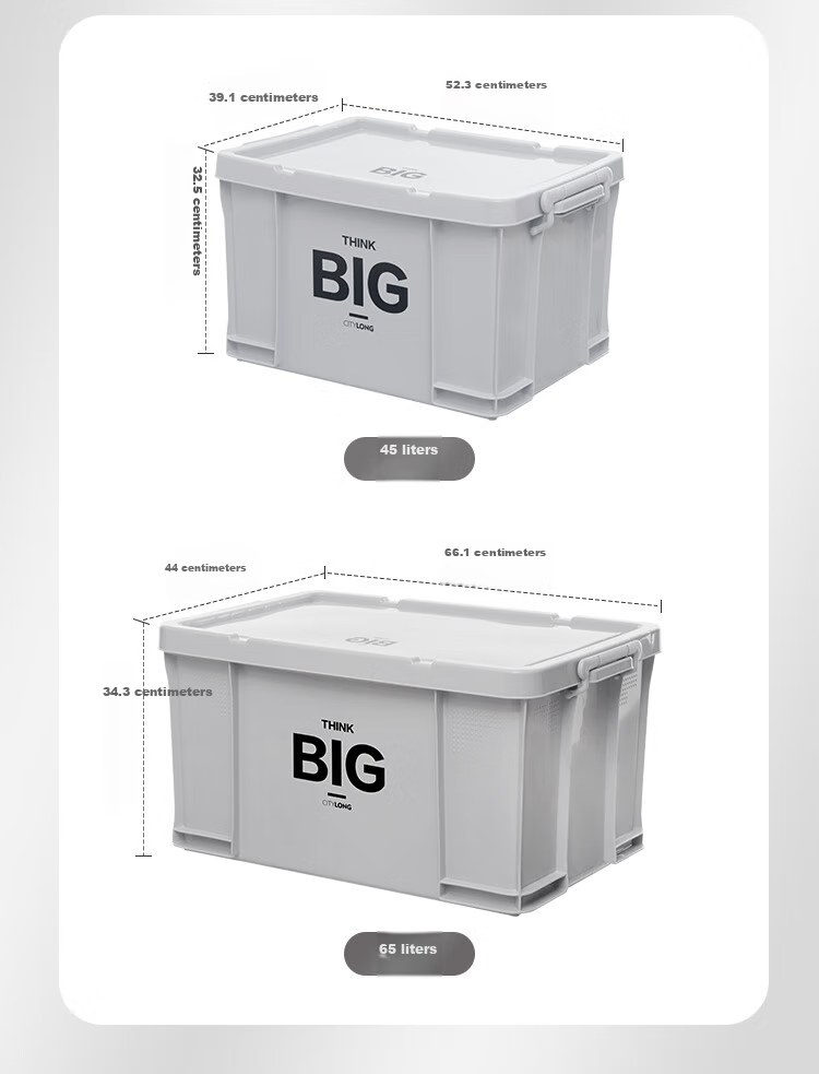 Xitianlong Outdoor Storage Box, Car Trunk Organizer, Camping Storage Container, Folding Box, 64L Cool Black, 1 Piece 9